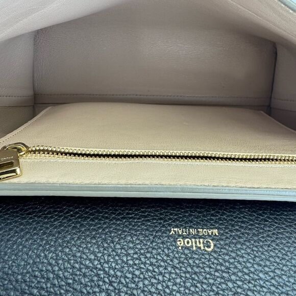 Chloe Tricolor Clare Leather Flap Shoulder Bag - Picture 12 of 16